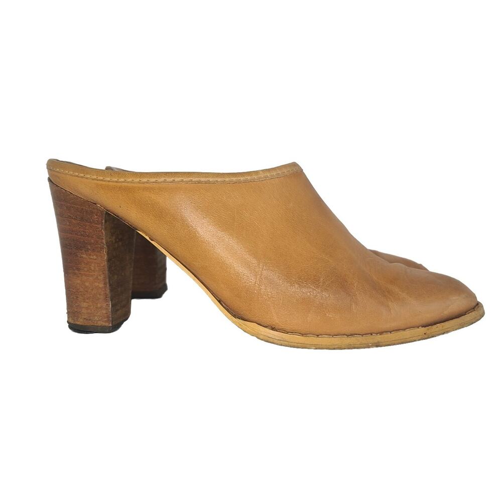 Diba True No Vella Mules Women’s Size 7.5B Leather 3" Heel Made In Italy
